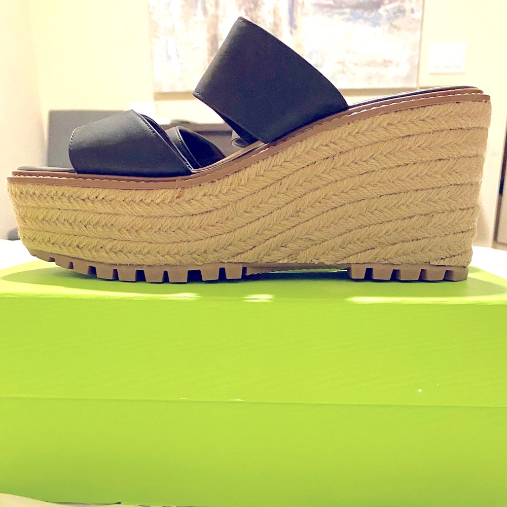 New Sam Edelman Leather Luca wedge sandals